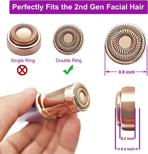 Vista 2 de Cabezales de repuesto para Flawless Generation 2, compatibles con el removedor de vello facial impecable Finishing Touch para mujeres, cuchillas