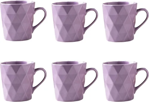 Vista 10 de Juego de 6 tazas de porcelana de 11 onzas, juego de tazas de té y cacao, azul, mate