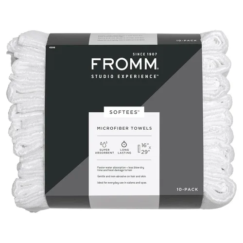Vista 12 de Toallas de microfibra Fromm Softees para peluqueros, barberos, spa, gimnasio en Aqua, 16" por 29", 10 unidades. Toalla perfecta para el cuidado