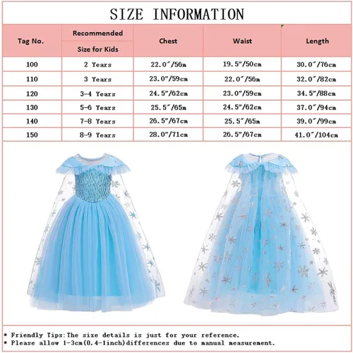 Vista 7 de REXREII Vestido de princesa Elsa Frozen para niñas disfraz de Halloween Navidad cumpleaños concurso fiesta de noche