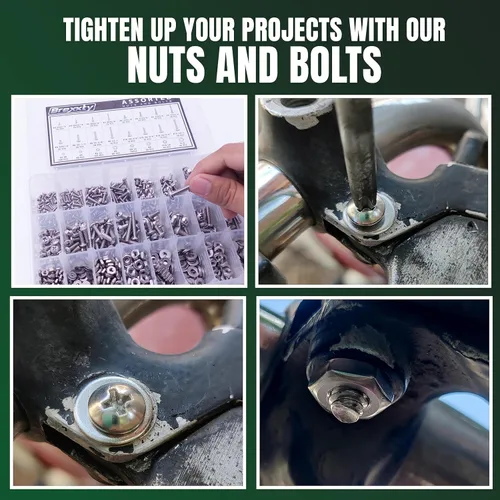 Vista 5 de Kit surtido de 900 tuercas y pernos #4-40, #6-32, #8-32, #10-24 – Philips Pan Head 304 Tornillos de acero inoxidable con caja de almacenamiento