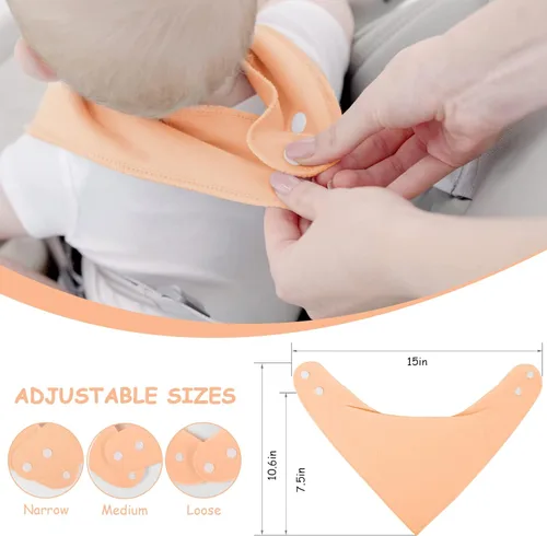Vista 5 de Yoofoss Baby Bibs 10 Pack Soft and Absorbent Baby Bandana Drool Bibs for Boys Girls