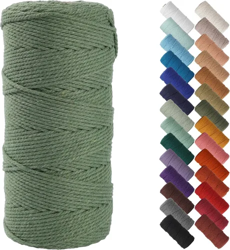NOANTA - Cuerda de macramé color verde aguacate, 2 mm x 220 yardas, cuerda de algodón colorido para colgar en la pared, ganchos de plantas, para