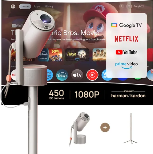 Vista 2 de XGIMI MoGo 3 Pro NUEVO Proyector para Exteriores con Soporte PowerBase, Batería de 2.5hrs, Google TV con Netflix con Licencia, Soporte Ajustable
