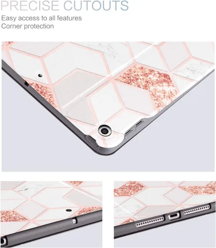 Vista 7 de Funda para iPad de 9ª generación, funda para iPad de 8ª generación, funda para iPad de 7ª generación, funda para iPad de 10.2 mármol, cubierta