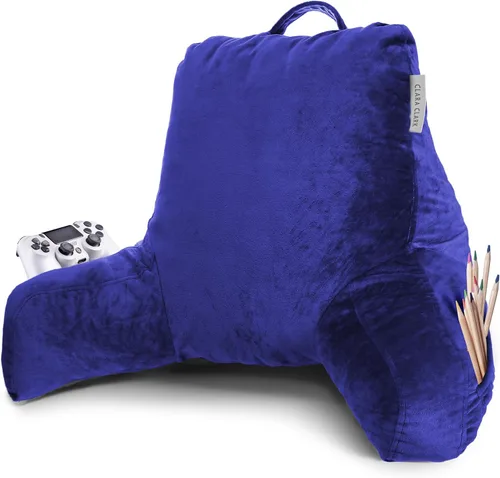 Vista 108 de Clara Clark - Almohada de lectura con espuma viscoelástica triturada, incluye 2 almohadas de soporte para el cuello y la zona lumbar, diseñada