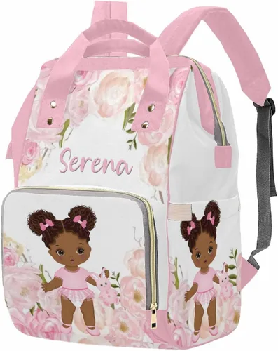 Vista 22 de M YESCUSTOM Bolsa de pañales personalizada con nombre para mamá, mujer, esposa, mochila personalizada, 0620-01, Mochilas Daypack