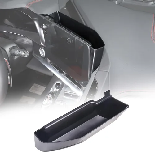 Sekhyna Caja de almacenamiento trasera compatible con pantalla de navegación Chevrolet Corvette C8 2020-2025, bandeja organizadora para salpicadero,