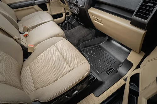 Vista 3 de SMARTLINER Juego de alfombrillas de piso de ajuste personalizado de 2 filas compatibles con Ford F-150 2015-2025