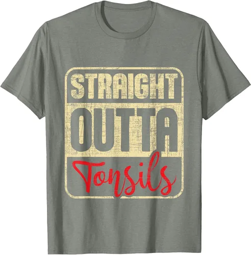 Vista 36 de Straight Outta Amígdalas - Camiseta de recuperación de cirugía de eliminación de amígdalas Asphalt Grey