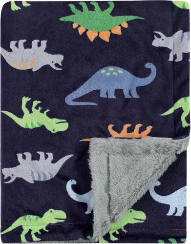 Vista 8 de Luvable Friends - Manta afelpada unisex para bebé con reverso de sherpa, floral azul, talla única