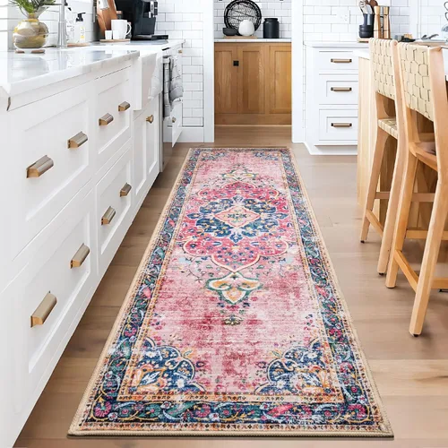 Vista 35 de Alfombras pequeñas de 2x3 pies para entrada, alfombra bohemia verde para baño, pasillo, alfombras de cocina vintage antideslizantes lavables