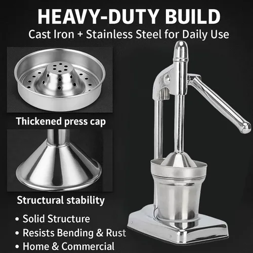 Vista 4 de Cast Iron Juice Press, Manual Press Juicer, Manual Juicer Cast Iron for Making Fresh Lemon and Orange Juice, Easy To Clean, Home and Kitchen
