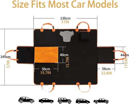 Vista 3 de FAN WU Funda de asiento de automóvil para perros con alfombrilla de olfateo – Alivio de la ansiedad y protección impermeable para perros, hamaca