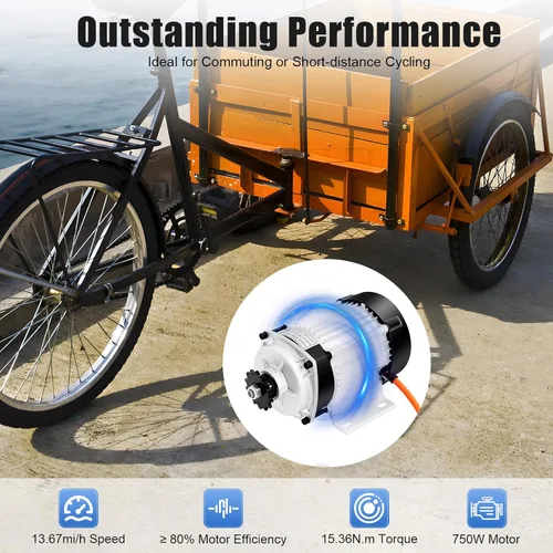 Vista 4 de Kit de motor eléctrico sin escobillas, kit de conversión de triciclo de bicicleta eléctrica de 48 V con controlador de velocidad de 30 A y kit