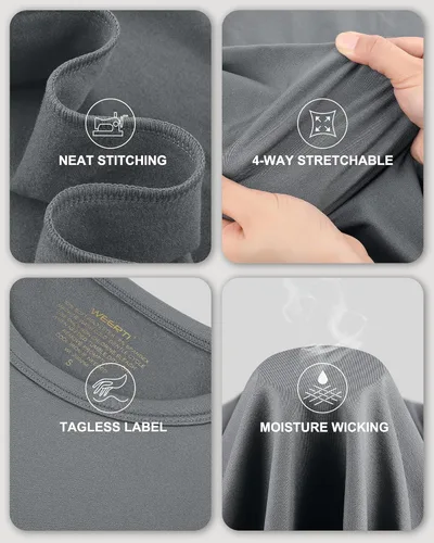 Vista 4 de WEERTI Ropa interior térmica para mujeres Long Johns con forro polar, capa base para mujeres para clima frío, conjunto de top y pantalón