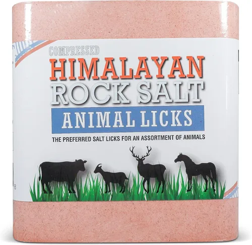 Vista 5 de Bloque de sal para ciervos y caballos, sal mineral comprimida para ganado, ganado y cabras, bloque de sal de roca rosa Himalayan Secrets