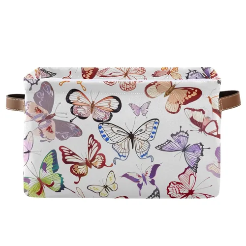 Vista 41 de Emelivor ABC - Contenedor de almacenamiento plegable con asa rectangular impermeable ABC Dinosaurios cesta para almacenamiento cubo organizador