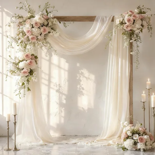 Vista 17 de PARTISKY Tela drapeada para arco de boda, cortinas negras de 19 pies, cortinas transparentes para telón de fondo, decoración de arco de boda