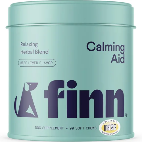 Finn Ayuda calmante para perros - Masticables calmantes naturales con melatonina para apoyar el estrés, la separación y el sueño - 90 masticables