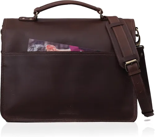 Vista 7 de Leather Messenger Bag For Men, Vintage Handmade Laptop Briefcase and Shoulder Bag for Men