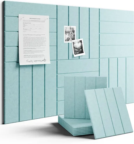 Tablero de anuncios de fieltro grande de 36 x 24 pulgadas, alternativa al tablero de corcho – Paquete de 6 con 40 pestañas adhesivas extraíbles