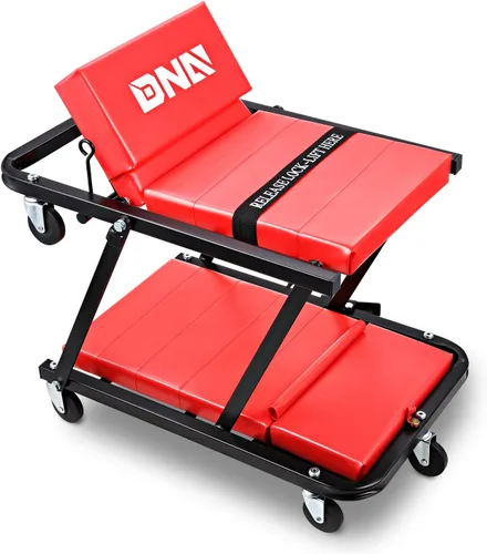Vista 9 de DNA MOTORING TOOLS-00186 - Asiento plegable 2 en 1 de 40 pulgadas, 6 ruedas de 2 pulgadas, capacidad de peso de 330.7 lbs, color rojo
