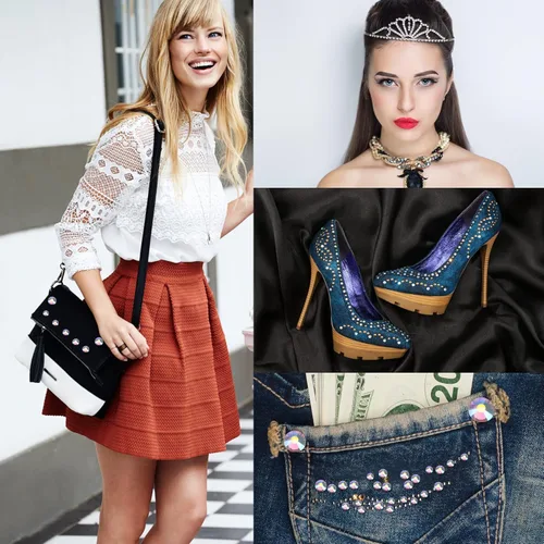 Vista 123 de Hot Fix - Diamantes de imitación de cristal con parte trasera plana, gemas de diamante de 0.189 in (20 ss, 1440 unidades, rojo)