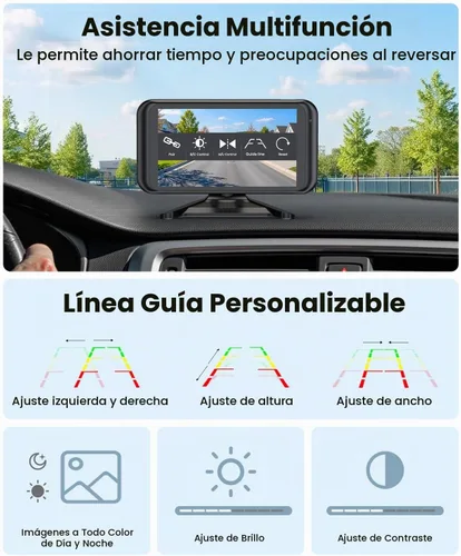 Vista 7 de AUTO-VOX CS-2 Cámara de respaldo inalámbrica con monitor de auto de 4.3", Sistema de cámara de respaldo de señal digital estable de fácil