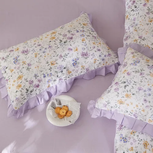 Vista 20 de mixinni Juego de funda de edredón de algodón floral para niñas y adolescentes, con lazos de cremallera, fácil cuidado, ultra suave y transpirable