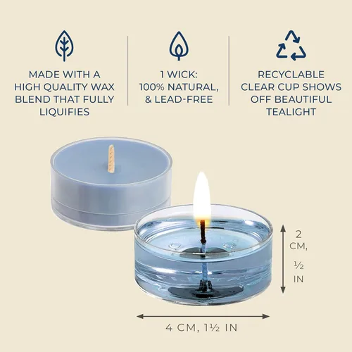 Vista 3 de PartyLite Tea Lights Sampler, Velas de Jengibre y Coco con Aroma de Lavanda, Juego de Regalo de 12, Aromaterapia con hasta 4 a 6 Horas de Quemado