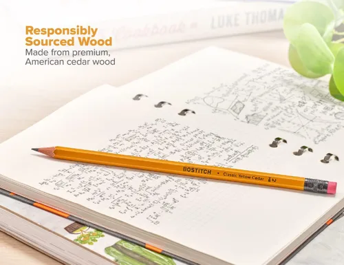 Vista 2 de Bostitch Office Premium - Lápices #2, madera de cedro americano, preafilados, grafito HB, paquete de 24 unidades (BACP12Y-2PK)