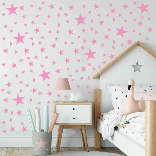 Vista 6 de 174 calcomanías de pared de estrellas de tamaño mixto, decoración del hogar, dormitorio, extraíble, guardería, calcomanías de pared para niños, Negro