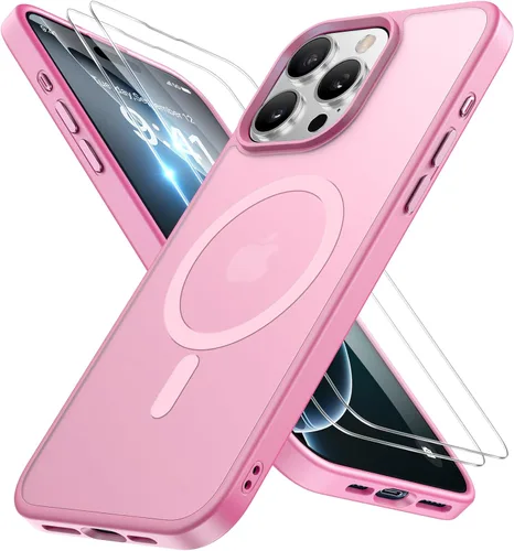 Vista 15 de Miracase - Funda magnética para iPhone 13 de 6.1 pulgadas (compatible con MagSafe) (con 2 protectores de pantalla), protección de grado militar
