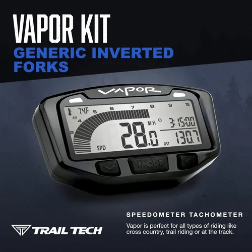Vista 2 de Trail Tech 752-119 Kit de medidor de tacómetro digital de vapor, KTM Honda Yamaha Kawasaki Suzuki 1995-2019