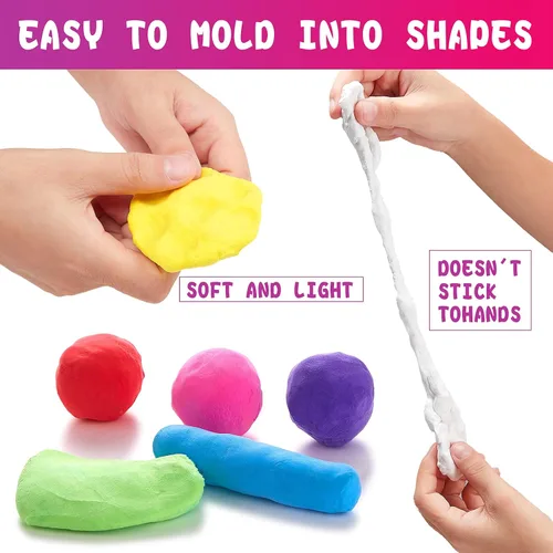 Vista 2 de CiaraQ Modeling Clay Kit - 24 Colors Air Dry Ultra Light Clay, Safe & Non-Toxic, Great Gift for Kids.