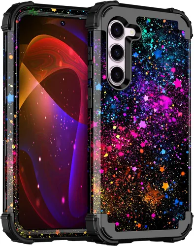 Vista 21 de Casetego - Funda compatible con Galaxy S21 5G, diseño floral de tres capas, muy resistente, antigolpes, de cuerpo completo para Samsung Galaxy S21