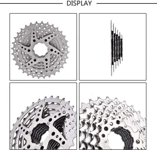 Vista 4 de Freewheel Set Acero 8 Velocidad 11 32T Cassette Reemplazo Accesorio para Bicicletas de Montaña