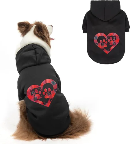 Vista 13 de SCENEREAL Sudaderas con capucha de seguridad para perros de tamaño pequeño, mediano y grande, ropa de felpa cepillada con gorro, abrigo de algodón