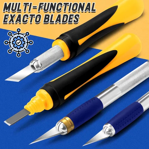 Vista 4 de DIYSELF Exacto Cuchillo, juego de 22 cuchillos Exacto con cuchillas Exacto, cuchillo de manualidades para arte, plantilla, álbum de recortes