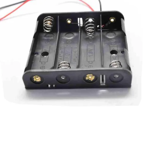 Vista 62 de 10 piezas de portapilas AA de 1 celda con tapa/interruptor de encendido/apagado/cables conductores, 1 caja de batería AA para producción