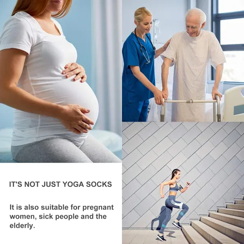 Vista 6 de Non Slip Yoga Socks for Women 6 Pairs Ankle Low Cut Pilates Barre Socks with Grips