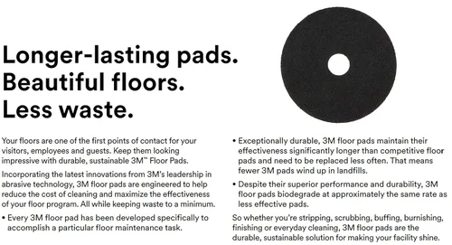 Vista 3 de 3M Black Stripper Pad 7200, almohadilla para el cuidado del piso de 13" (caja de 5)