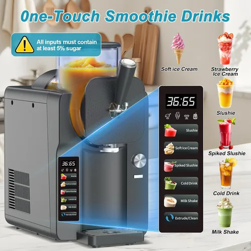Vista 5 de Máquina para hacer helados, máquina de granizado para el hogar, máquina de granizado de 70 onzas, máquina de margarita con 6 programas