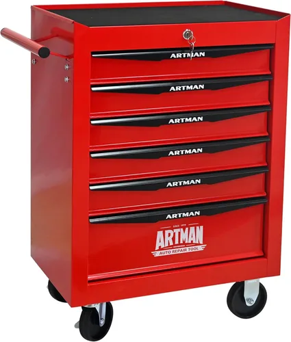 Vista 16 de Carro de herramientas con 4 cajones con ruedas, carro de almacenamiento de herramientas multifuncional, organizador de cajones con ruedas