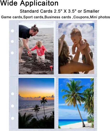 Vista 4 de Paquete de 30 fundas para carpeta A5 de 6 anillos con 240 bolsillos, fundas para tarjetas de intercambio de 2.5 x 3.5 pulgadas, protector de página