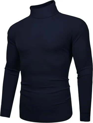 Vista 3 de Amussiar Sudadera de cuello alto para hombre, de manga larga, elástica, ligera, térmica, básica