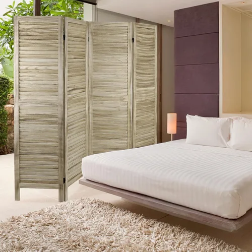 Vista 32 de ECOMEX Divisor de habitación de madera con 8 rejillas de 5.6 pies de alto, paneles de pantalla de privacidad plegables, pared divisora