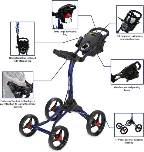 Vista 2 de Bag Boy Carrito de empuje de golf Quad XL