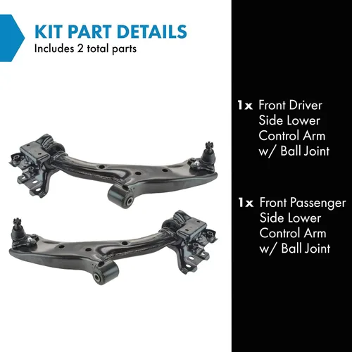 Vista 484 de Conjunto de Brazo de Control Inferior Delantero y Junta Esférica TRQ para Lado del Conductor y del Pasajero 2 Piezas Compatible con Ford Mustang GT